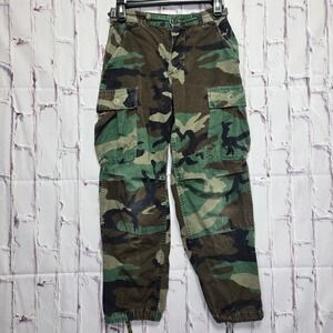 Military Cargo Pants Woodland Camo Ripstop BDU Combat Tactical Unisex XS Short